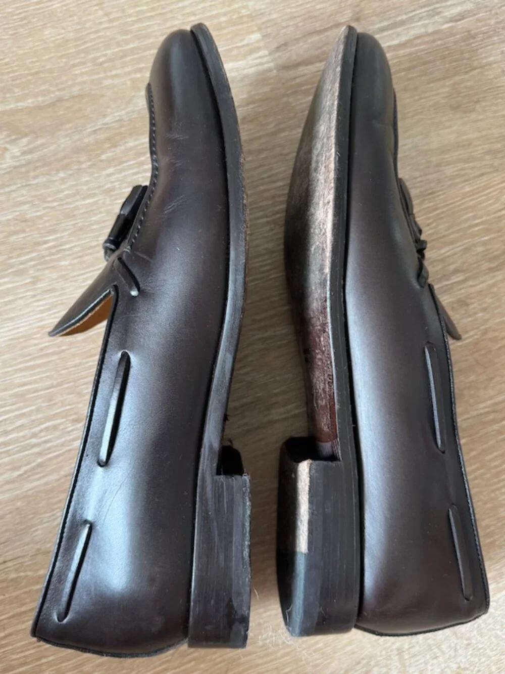 SuitSupply Brown Leather Loafers in Size 43